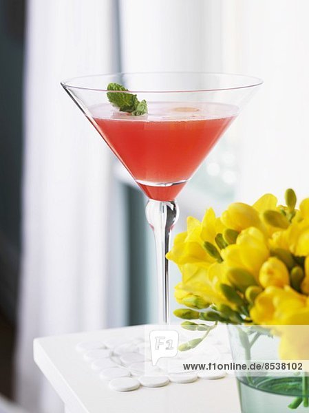 Rhubarb Mint Caprioska