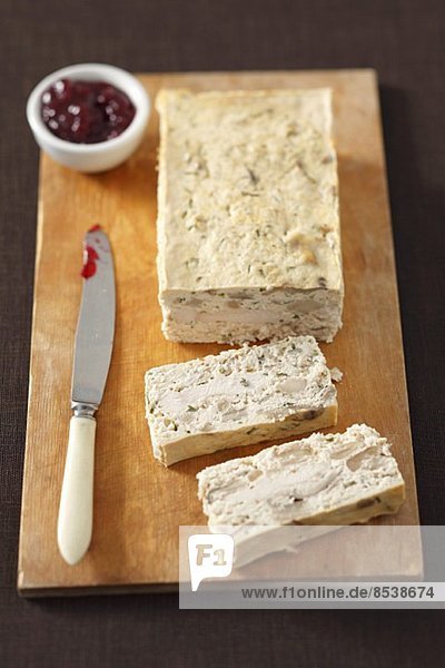 Chicken terrine with oyster mushrooms