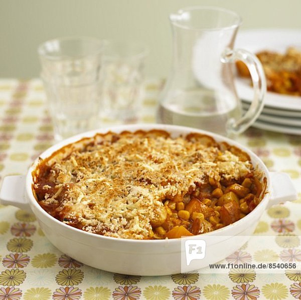 Vegetable bake with squash and sweetcorn