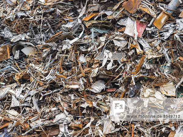 A heap of scrap metal for recycling
