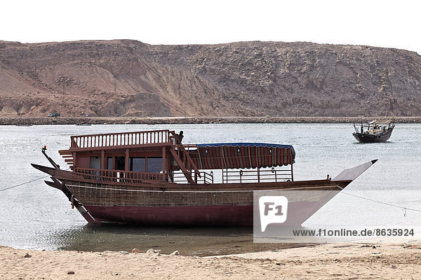 Dau-Schiffe im Hafen von Sur  Provinz Ash Sharqiyah  Sultanat von Oman  Arabische Halbinsel
