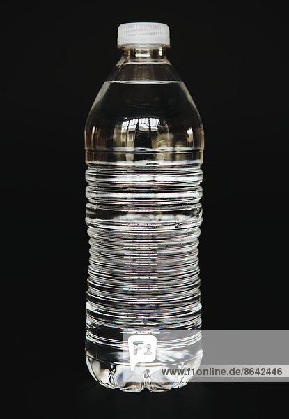 Filtered water in clear  plastic bottle  close up