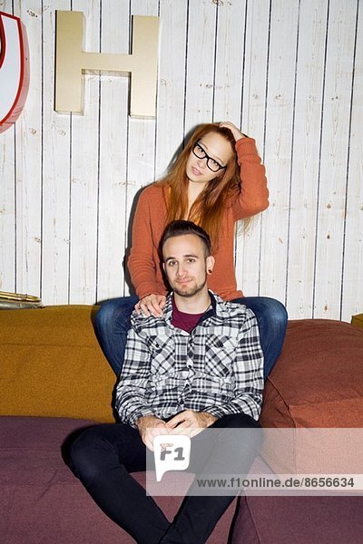 Portrait of young couple hanging out