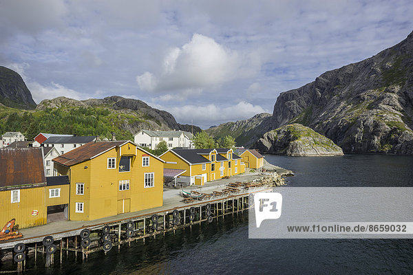 Hafen  Nusfjord  Lofoten  Nordland  Norwegen