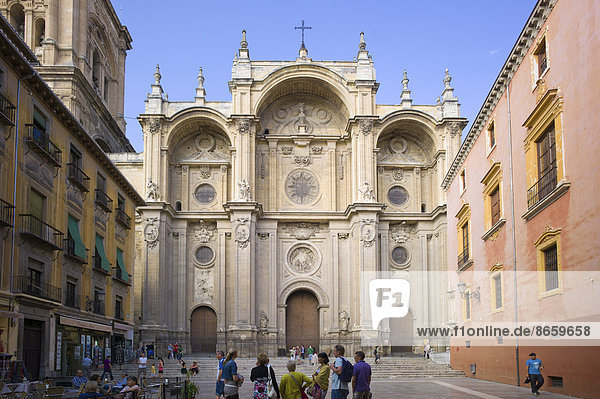 Granada Cathedral or Cathedral of the Incarnation  Plaza Pasiegas  Granada  Andalusia  Spain