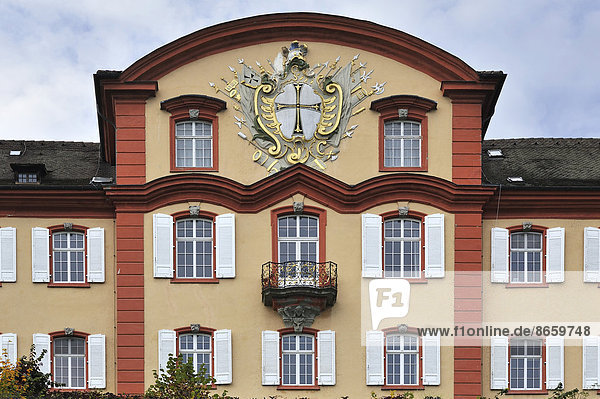 Palast Schloß Schlösser Mantel See Fassade Hausfassade in die Augen sehen ansehen Angesicht zu Angesicht gegenüber Ritter Baden-Württemberg deutsch Deutschland Mainau Ordnung