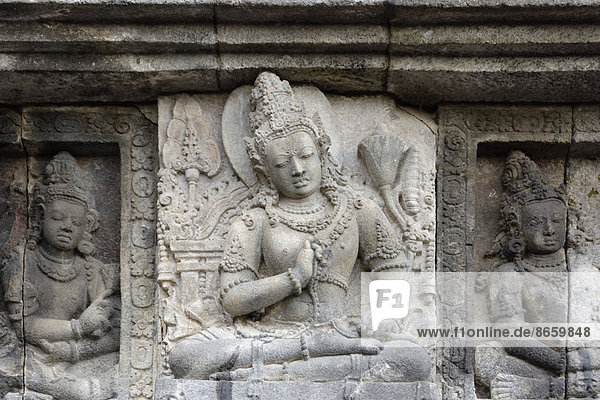 Relief  Tempelanlage Prambanan  Yogyakarta  Java  Indonesien