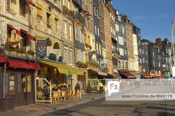 Hafen Frankreich Straße Restaurant Laden Honfleur Normandie
