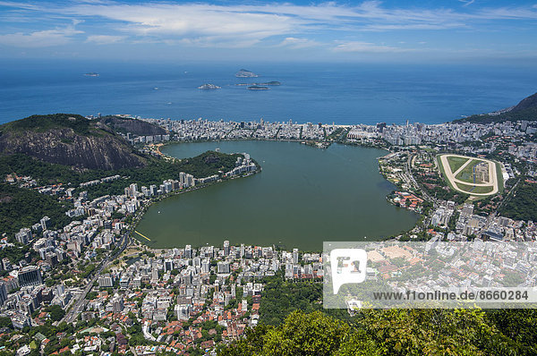 Ausblick von der Cristo Redentor Christus-Statue über Rio de Janeiro  Brasilien
