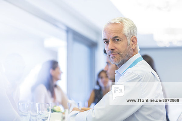 Businessman sitting in meeting