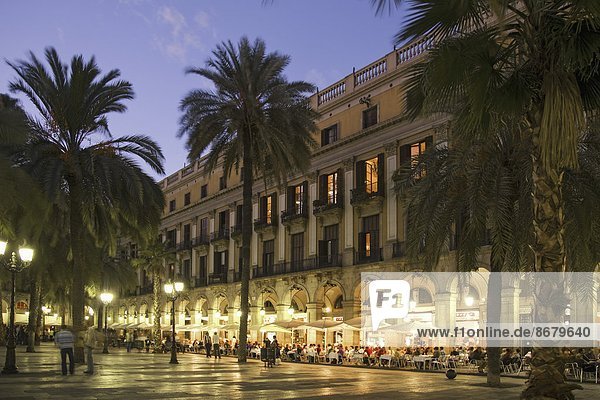 Nachtleben am Plaza Real  Barcelona  Spanien