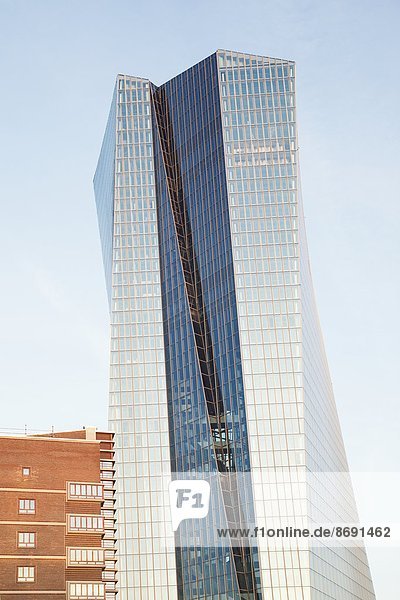 Eurotower of the new EZB  Frankfurt am Main  Hesse  Germany  Europe
