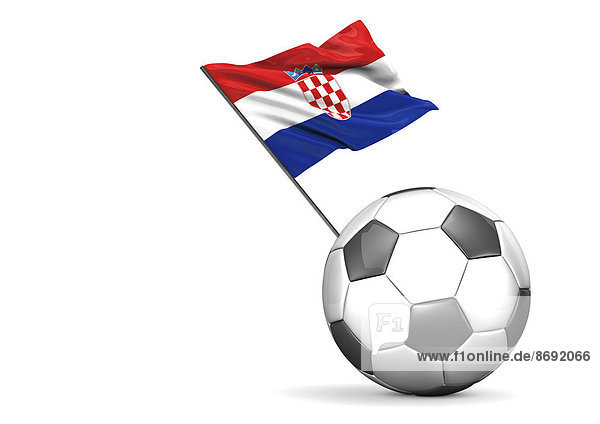 Fußball mit Fahne von Kroatien  3d Rendering
