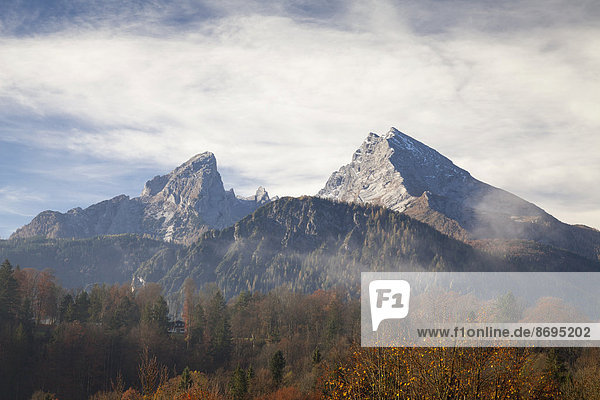 Herbst am Watzmann,  Berchtesgaden,  Berchtesgadener Land,  Oberbayern,  Bayern,  Deutschland
