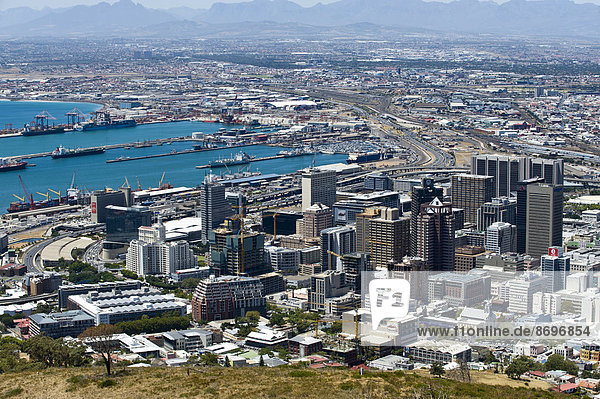 Südliches Afrika Südafrika Hügel Stadt Signal Ansicht Kapstadt Western Cape Westkap