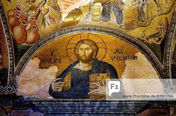 Truthuhn  Eingang  über  Kirche  Heiligkeit  Christ  Jahrhundert  Istanbul  Mosaik  Türkei