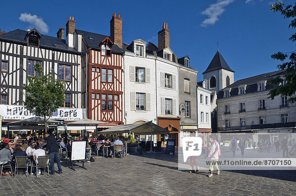 Frankreich Weg Cafe Quadrat Quadrate quadratisch quadratisches quadratischer Markt