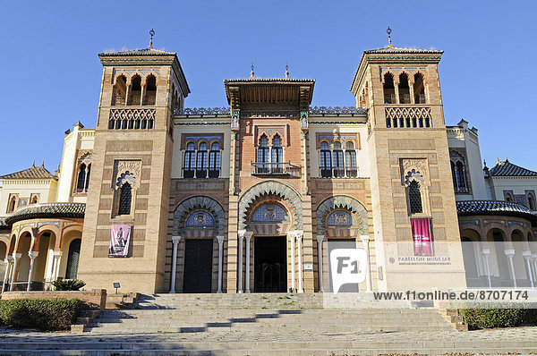 Museo de Artes y Costumbres Populares  Museum der Künste und Volkskunde  Pabellón Mudéjar  Sevilla  Andalusien  Spanien