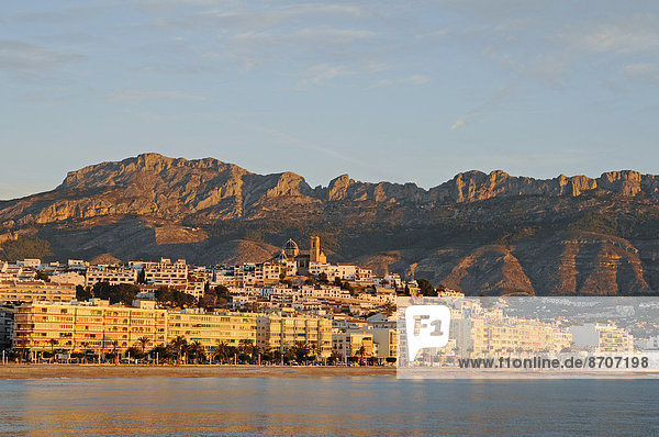 Townscape in the morning light  sea  coast  Altea  Costa Blanca  Province of Alicante  Spain