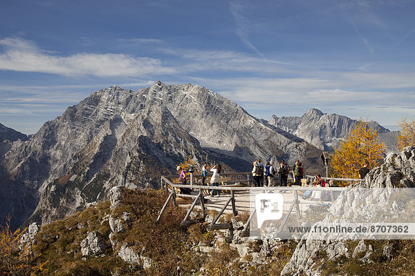 Aussichtsplattform am Gipfel des Jenner  Nationalpark Berchtesgaden  Berchtesgadener Alpen  Berchtesgadener Land  Oberbayern  Bayern  Deutschland
