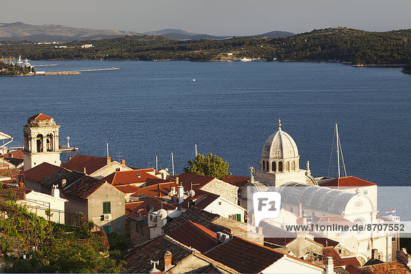 View of the town with the Cathedral of St. James  UNESCO World Heritage Site  ?ibenik  Dalmatia  Croatia