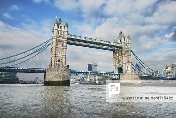 View of Tower Bridge and the Thames  London  UK