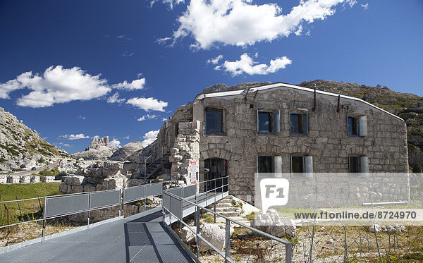 Festung Tre Sassi  Weltkriegsmuseum  Valparola-Pass  Dolomiten  Region Venetien  Provinz Belluno  Italien