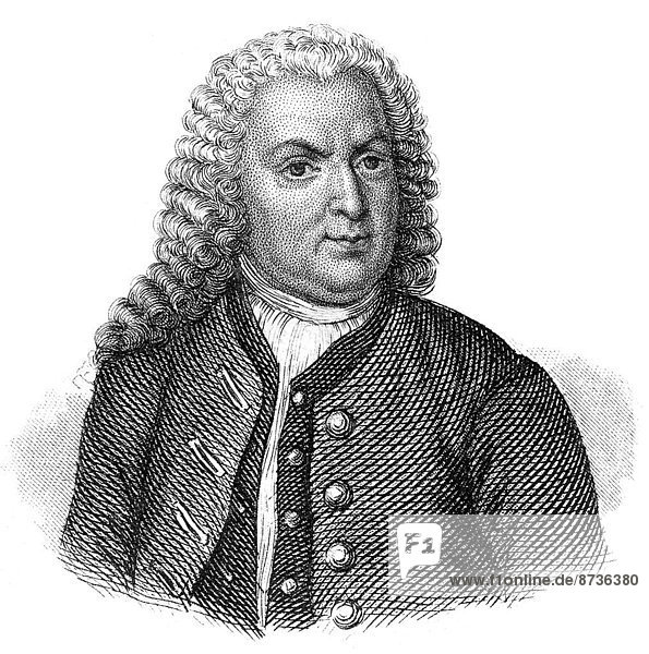 Portrait von Johann Sebastian Bach  1685 - 1750  ein deutscher Komponist und Orgel-und Klaviervirtuose des Barock