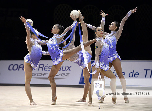 Rhythmic gymnastics  national group of Brazil  Grand Prix Thiais 2014  Thiais  Paris  France