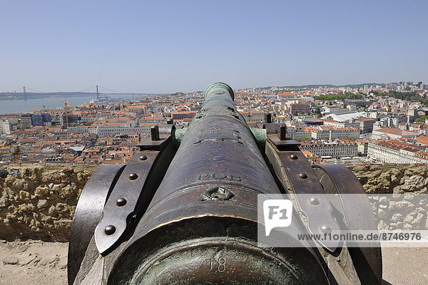 Lissabon  Hauptstadt  Fokus auf den Vordergrund  Fokus auf dem Vordergrund  Ansicht  Kanone  Portugal