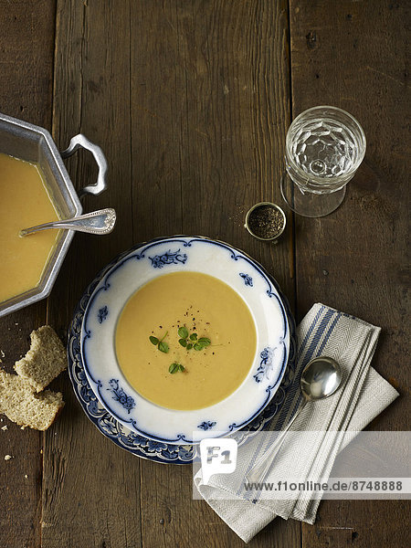 Studioaufnahme  über  Ansicht  Trennung  Erbse  Suppe
