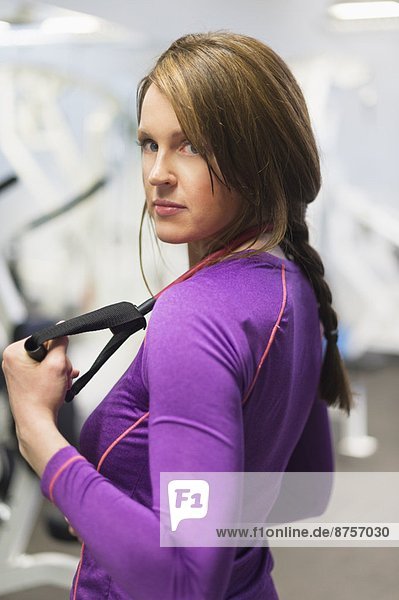 Portrait of woman exercising