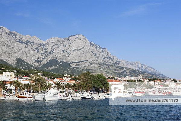 Townscape of Baska Voda  Makarska Riviera  Adriatic coast  Adriatic Sea  Dalmatia  Croatia