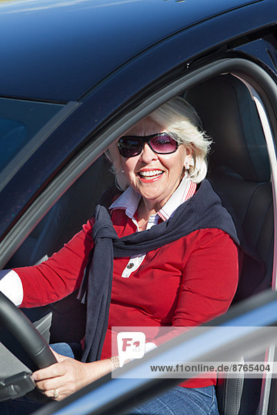 Senior woman in car  Sweden
