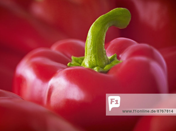Extreme close up of red bell pepper