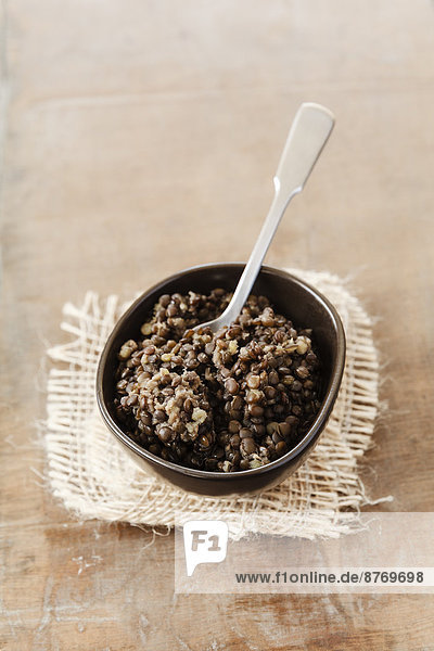 Cooked beluga lentils in a bowl