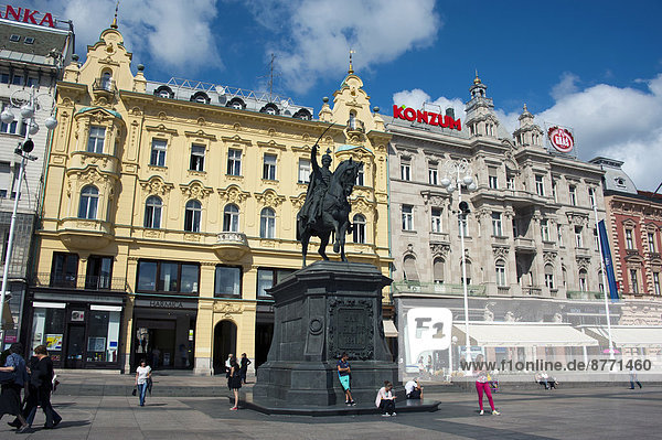 Ban Jelacic Statue  Ban-Jelacic-Platz  Unterstadt  Zagreb  Kroatien