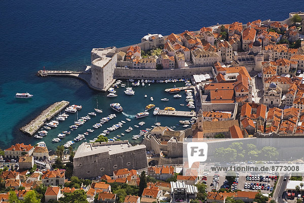 Wand Großstadt Meer Ignoranz Adriatisches Meer Adria Kroatien Dalmatien Dubrovnik alt