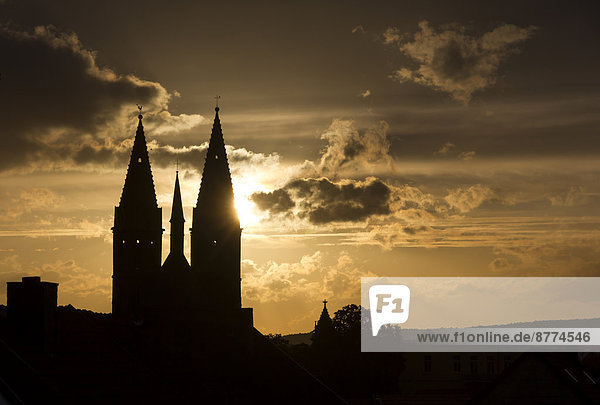 Deutschland  Thüringen  Heiligenstadt  Marienkirche bei Sonnenuntergang