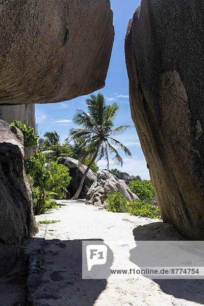 Seychelles  La Digue  Rock formations at Point Source d'Argent