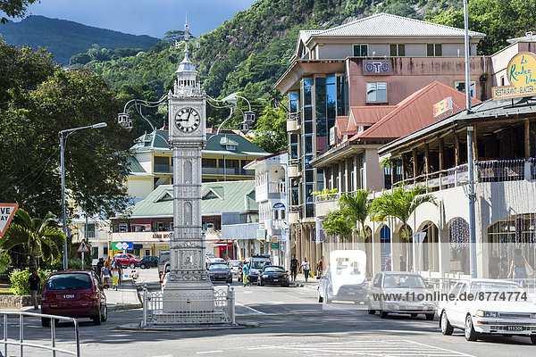 Seychelles  Mahe  Victoria  Clock Tower Albert Street and Independence Avenue