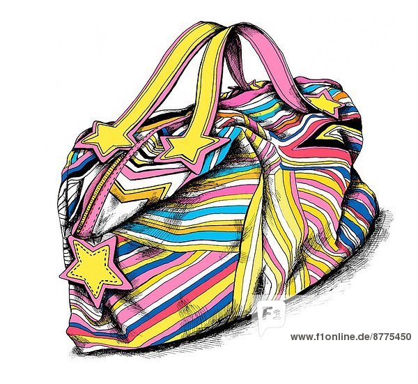 Farbaufnahme, Farbe , Tasche , über , Illustration , weiß , Hintergrund