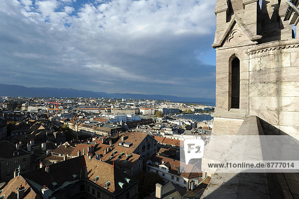 Switzerland  Geneva  cathedral  Saint Pierre  roofs  overview