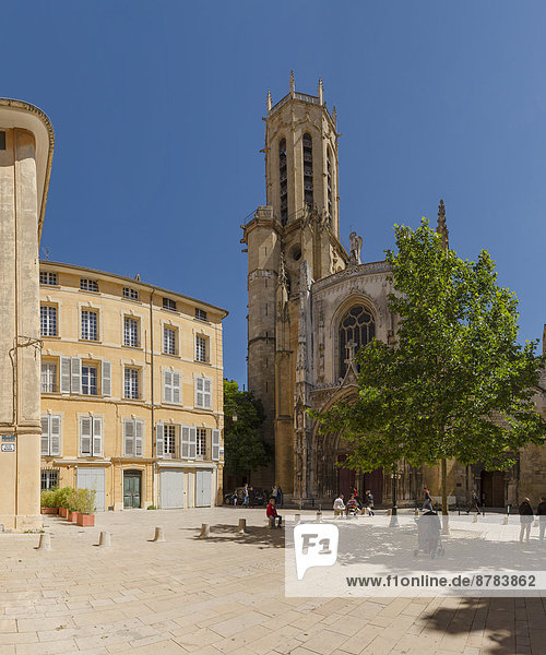 Frankreich Europa Mensch Menschen Baum Wald Kirche Kathedrale Holz Aix-en-Provence Kloster