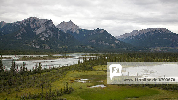 Alberta  mountains  river  Jasper  national park  Canada  scenery  landscape  North America  Rocky Mountains  water