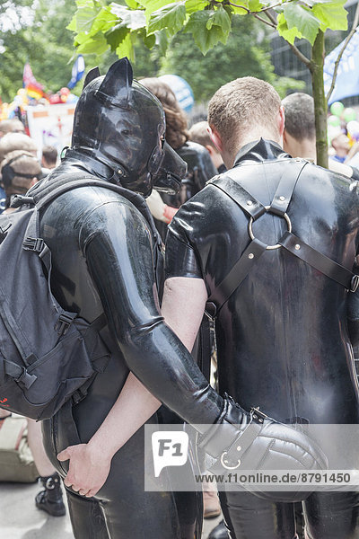 England  London  The Annual Gay Pride Parade  Participants Dressed in Leather