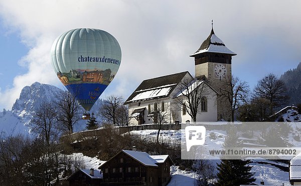 Europe  Switzerland  Vaud Canton  Chateau d'Oex city  Hot Air Balloon International Festival                                                                                                            