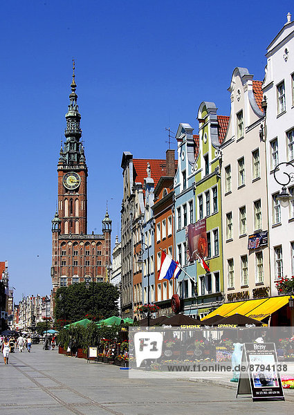 Europe  Poland  Wojewdztwo Pomorskie province  Gdansk city  Main Town Hall and Colourful Facades.                                                                                                       