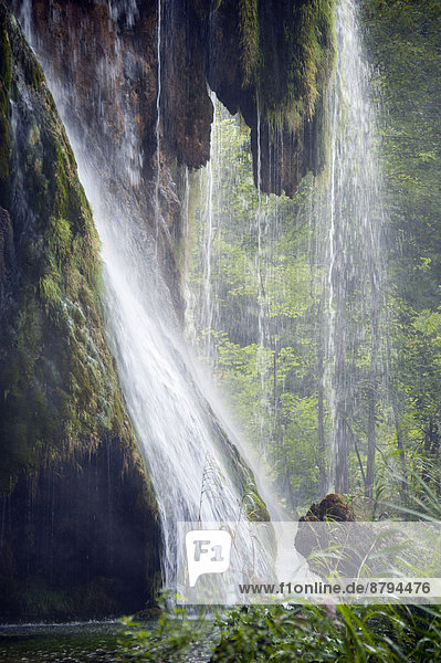 Waterfall in the Plitvice Lakes National Park  Lika-Senj  Croatia