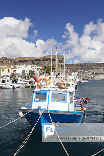 Fischerboot am Hafen  Puerto de Mogán  Gran Canaria  Kanarische Inseln  Spanien